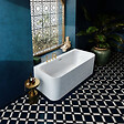 VILLEROY ET BOCH - Baignoire murale semi-îlot Loop & Friends avec bonde blanche et trop-plein chromé - vignette