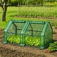 VOUNOT - Mini Serre de jardin avec 2 portes enroulables bache PE renforcee 135g/m2 180x90x90cm Vert - vignette