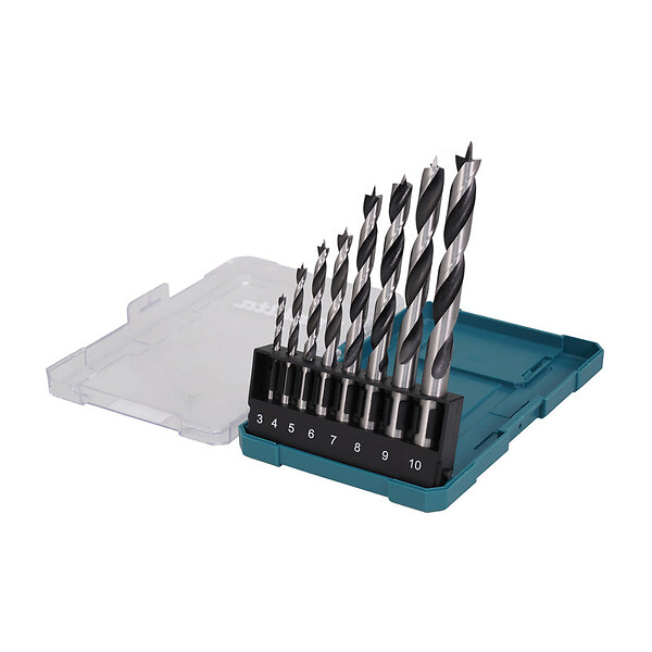 MAKITA - Coffret 8 mèches à bois 3 à 10 mm MAKITA D-77257 - large
