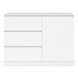 ID MARKET - Commode 3 tiroirs + 1 porte TOMI 110 cm bois blanc - vignette