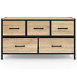 ID MARKET - Commode 5 tiroirs en tissu UTAH H.55 cm meuble de rangement design industriel - vignette