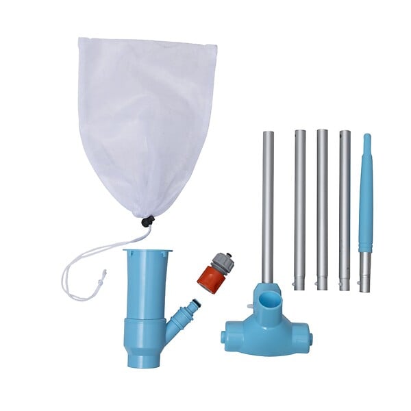 WERKAPRO - Aspirateur piscine  avec filet et manche aluminium 1,5m - large