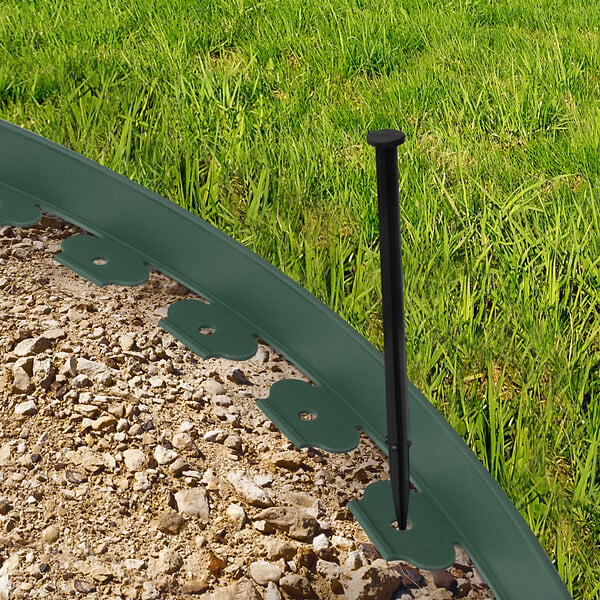 ID MARKET - Bordurette de jardin flexible 10 M verte hauteur 5 CM + 30 piquets - large
