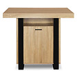 ID MARKET - Ilot central PHOENIX 110 cm bois et noir avec rangements - vignette