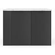ID MARKET - Ilot central TIBO 120 cm bois noir avec plan de travail effet marbre ALASKA - vignette