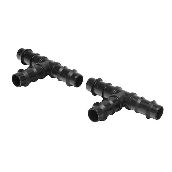 RAIN - Raccord goutte à goutte té Ø16 cannelé  par 2 - large