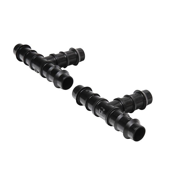 RAIN - Raccord goutte à goutte té Ø16 cannelé  par 2 - large