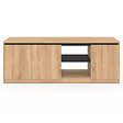 ID MARKET - Meuble TV TOMI 3 portes bois façon hêtre et noir 140 cm - vignette