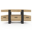 ID MARKET - Meuble TV 110 cm d'angle PHOENIX avec tiroir bois et noir - vignette