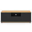 ID MARKET - Meuble TV 110 cm VITO avec tiroir et niche noir et bois - vignette