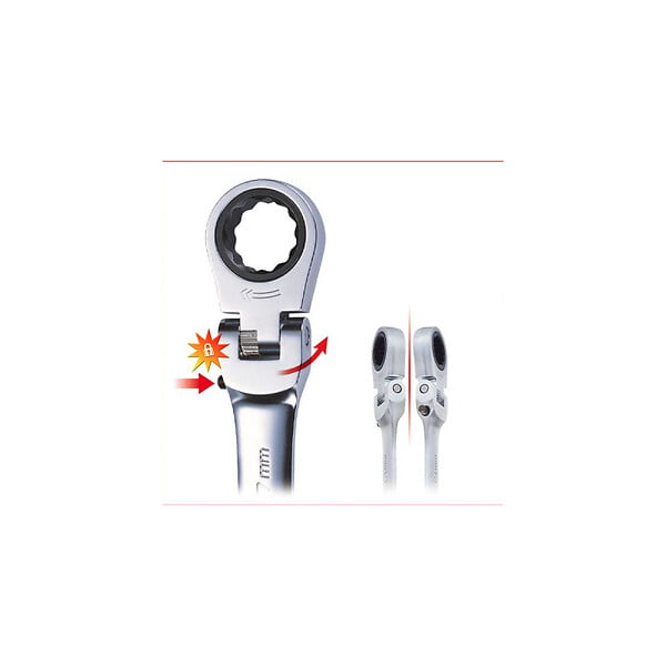 KS TOOLS - KS TOOLS - Clés mixtes à cliquet à tête inclinable 180 degrés à verrouillage GEAR Plus 14mm - 503.4814 - large