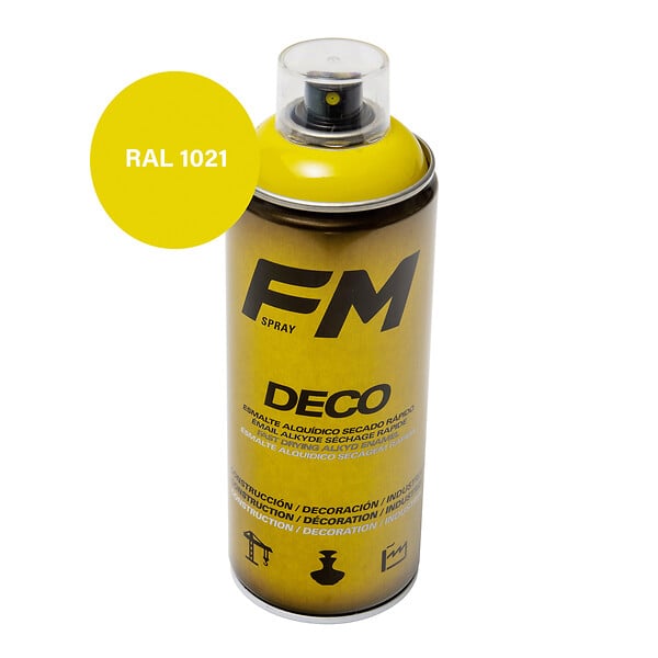 FM SPRAY - Bombe de peinture jaune 400ml Jaune Colza - RAL1021 - large