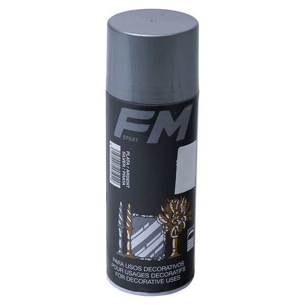 FM SPRAY - Bombe de peinture déco argenté 400ml - large