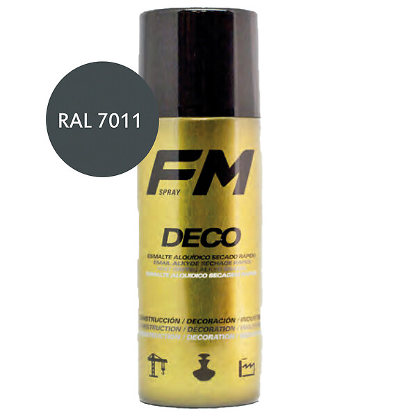 FM SPRAY - Bombe de peinture gris 400ml Gris fer - RAL 7011 - large