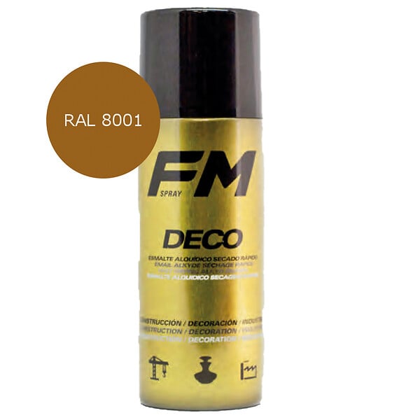 FM SPRAY - Bombe de peinture brun terre 400ml Brun terre - RAL 8001 Brun terre - RAL 8001 - large