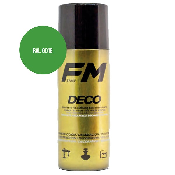 FM SPRAY - Bombe de peinture vert 400ml Vert jaune - RAL 6018 - large