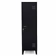 ID MARKET - Armoire vestiaire ESTER 1 porte métal noir design industriel - vignette