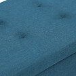 ID MARKET - Banc coffre rangement sur pieds 76 cm tissu bleu canard - vignette