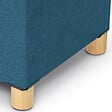 ID MARKET - Banc coffre rangement sur pied 100 cm tissu bleu canard - vignette