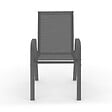 ID MARKET - Lot de 6 chaises de jardin LYMA métal et textilène empilables gris noir et terracotta - vignette