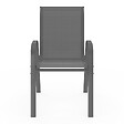 ID MARKET - Lot de 6 chaises de jardin LYMA métal et textilène empilables gris, noir et bleu - vignette