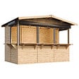 TIMBELA - TIMBELA M150BZ Maison de jardin en bois, Étal de marché en bois 263 x 336 cm / 6 m² - vignette