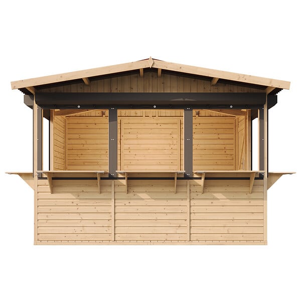 TIMBELA - TIMBELA M150BZ Maison de jardin en bois, Étal de marché en bois 263 x 336 cm / 6 m² - large
