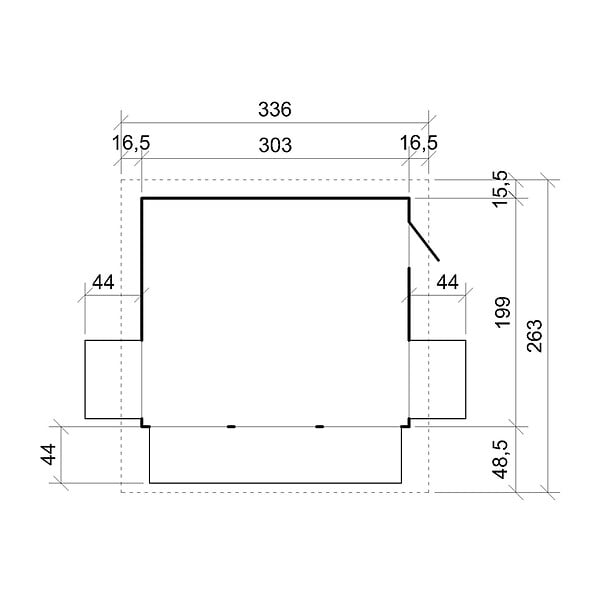 TIMBELA - TIMBELA M150BZ Maison de jardin en bois, Étal de marché en bois 263 x 336 cm / 6 m² - large