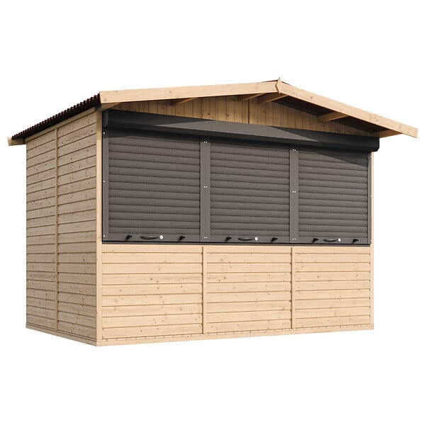 TIMBELA - TIMBELA M150AZ Maison de jardin en bois, Étal de marché en bois 263 x 336 cm / 6 m² - large
