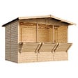 TIMBELA - TIMBELA M150A - Maison de jardin en bois - Grand stand de vendeur avec comptoir - H232 x L336x l263 cm/6 m² - vignette