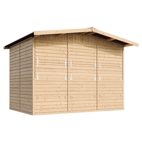 TIMBELA - TIMBELA M150A - Maison de jardin en bois - Grand stand de vendeur avec comptoir - H232 x L336x l263 cm/6 m² - large