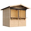 TIMBELA - TIMBELA M149Z Maison de jardin en bois, Étal de marché en bois H232x253x263 cm/4 m2 - vignette