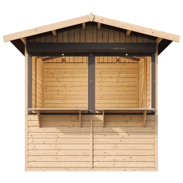 TIMBELA - TIMBELA M149Z Maison de jardin en bois, Étal de marché en bois H232x253x263 cm/4 m2 - large
