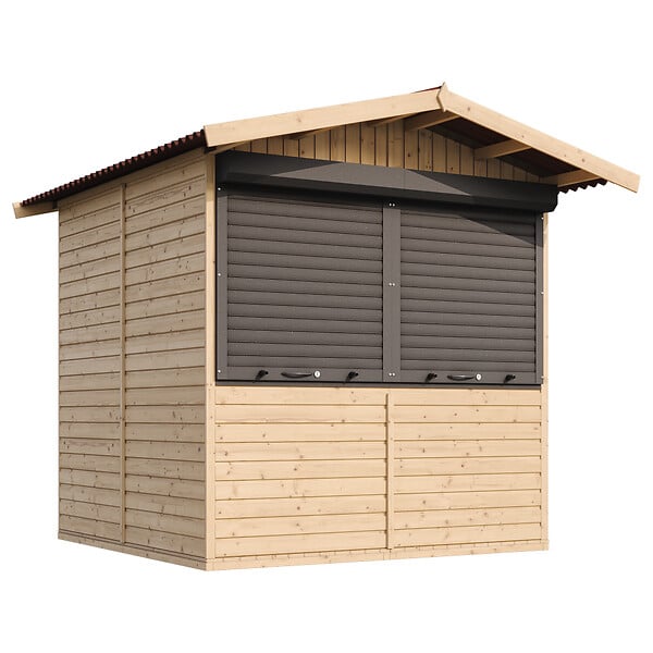 TIMBELA - TIMBELA M149Z Maison de jardin en bois, Étal de marché en bois H232x253x263 cm/4 m2 - large