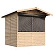 TIMBELA - TIMBELA M149Z Maison de jardin en bois, Étal de marché en bois H232x253x263 cm/4 m2 - vignette