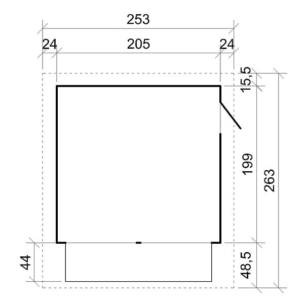TIMBELA - TIMBELA M149Z Maison de jardin en bois, Étal de marché en bois H232x253x263 cm/4 m2 - large