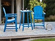 BELIANI - Table de bar de jardin ADIRONDACK 60 cm 59 cm Matière synthétique Bleu - vignette