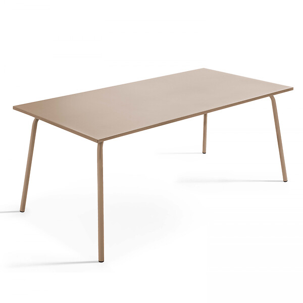 OVIALA - Ensemble table de jardin et 8 chaises bistrot en acier taupe - Palavas - large