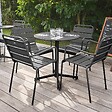 OVIALA - Ensemble table de jardin et 4 fauteuils métal gris - Palavas - vignette
