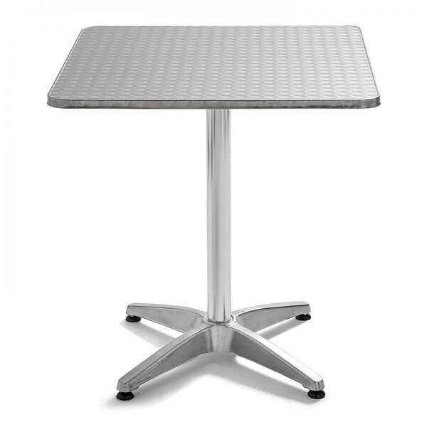 OVIALA - Ensemble table de jardin bistrot inclinable 4 places aluminium gris - Brixton - large