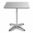 OVIALA - Ensemble table de jardin bistrot inclinable 4 places aluminium gris - Brixton - vignette