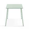 OVIALA - Ensemble table de jardin carrée et 4 fauteuils acier vert sauge - Palavas - vignette
