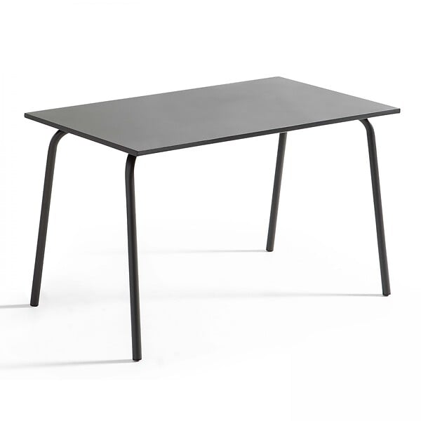 OVIALA - Ensemble table de jardin et 4 fauteuils en métal anthracite - Palavas - large