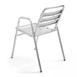 OVIALA - Table de jardin ronde et 4 chaises aluminium gris - Brixton - vignette