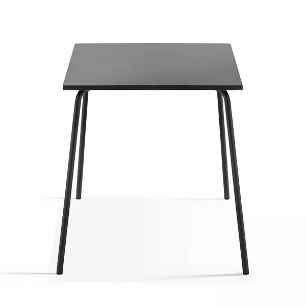 OVIALA - Ensemble table de jardin carrée et 2 chaises bistrot gris - Palavas - large