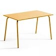 OVIALA - Ensemble table de jardin et 4 fauteuils en métal jaune - Palavas - vignette