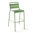 OVIALA - Ensemble table haute de jardin et 6 chaises en métal vert cactus - Palavas - vignette