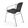 OVIALA - Table et 4 fauteuils de jardin en aluminium noir - Brixton - vignette