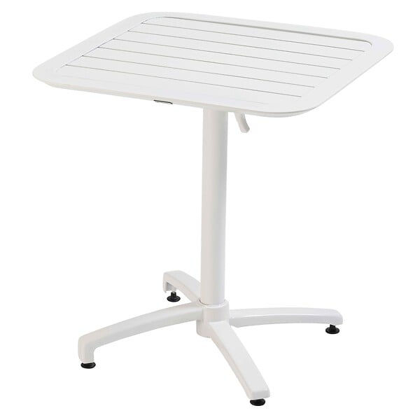 OVIALA - Ensemble table inclinable de terrasse 70 x 70 cm et 2 chaises blanc - Almada - large