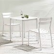 OVIALA - Ensemble table de terrasse 70cm et 2 chaises blanc - Almada - vignette